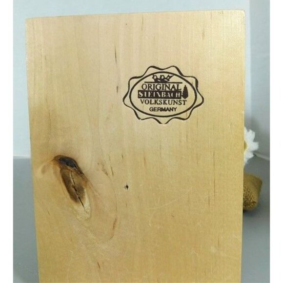 7/1296 Vintage Steinbach Big Nut Cracker Shepard on Wooden Stand Hand Made Net C - Picture 6 of 7